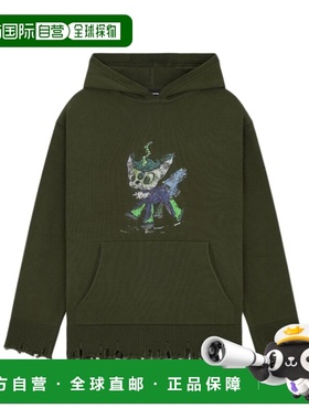 WE11DONE 男士针织毛衣 WDKT025659UKK SS2025 绿色 长袖连帽卫衣