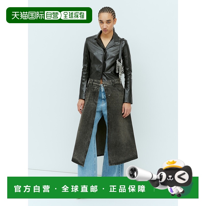1h可退 潮奢 Diesel 迪赛 女士 L-Ory 皮革和牛仔大衣 A140100LIB