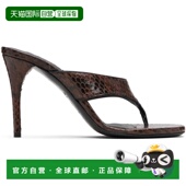 潮奢 alaia 女士 1h可退 棕色夹趾凉鞋 AA3S133CK326