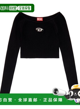 1h可退 潮奢 Diesel 迪赛 女士 黑色 M-Vera 长袖 T恤 A141890DLA