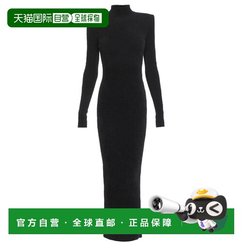 BALMAIN 女士连衣裙 FF0RL226KI950PA AW2025 黑色 LS MIDI DRESS