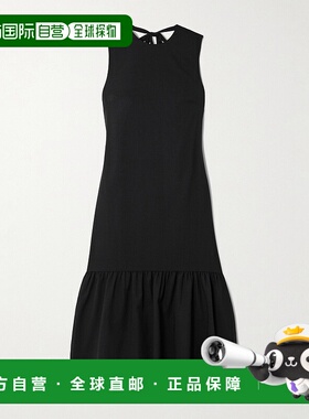 1h可退 潮奢 THEORY 希尔瑞 女士 褶皱羊毛混纺中长连衣裙 P04016