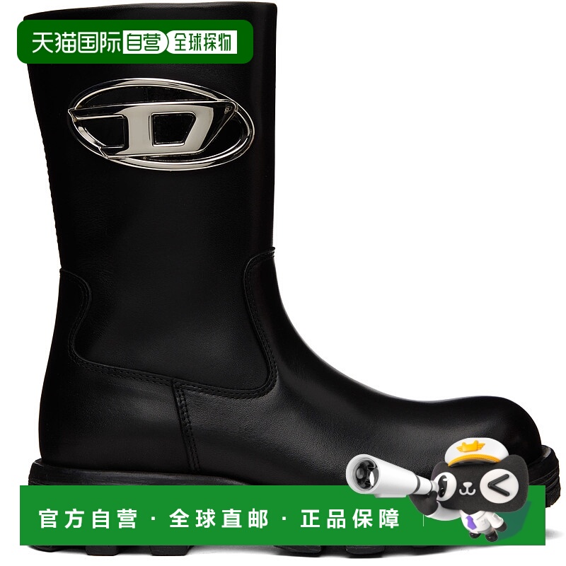 1h可退 潮奢 Diesel 迪赛 女士 黑色 D-Hammer Bkr D W 中筒靴 Y0