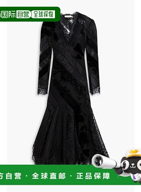 1h可退 潮奢 ZIMMERMANN 女士 devore-organza 蕾丝边睡裙 0392DF