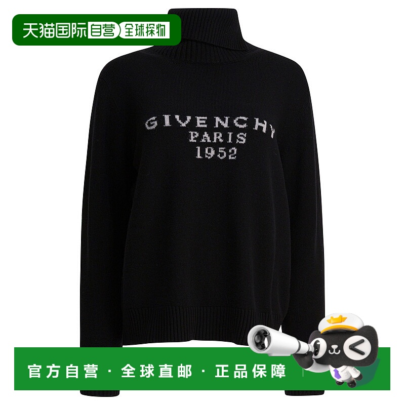 1h可退 GIVENCHY 女士针织衫 BW90VE4ZSN001 AW2025 黑色 高领毛