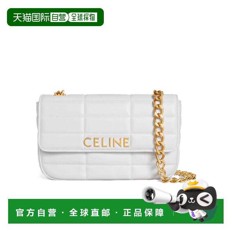 CELINE 女士斜挎包 111273EYD01HT SS2024 白色 绗缝链条单肩包图片