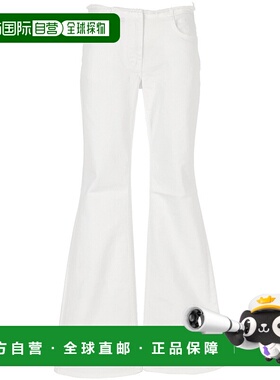 GIVENCHY 女士牛仔裤 BW514L5YB4100 SS2025 白色 低腰毛边牛仔裤