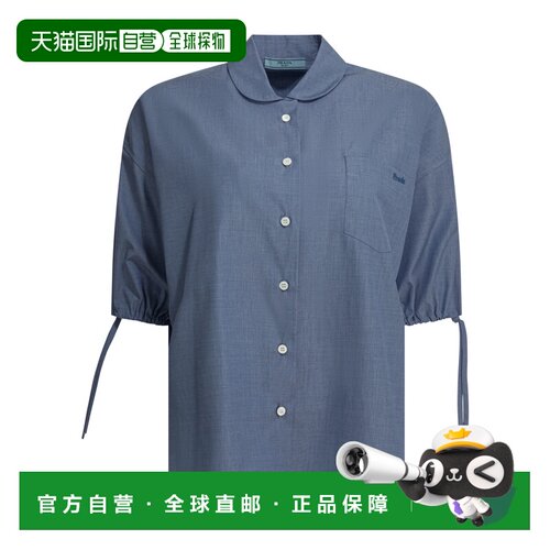 PRADA 女士衬衫 P427JR15COSOOOF0008 SS2026蓝色 短袖