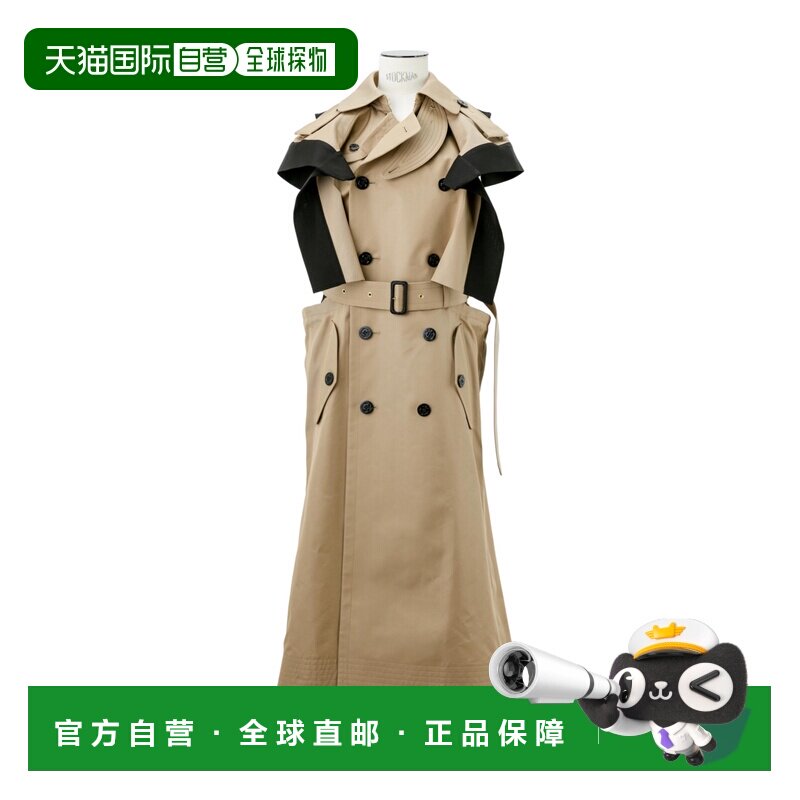 SACAI 女士外套 2507790652 SS2025 花色 双面丝棉华达呢风衣