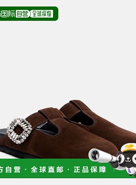 1h可退 潮奢 ROGER VIVIER 罗杰 维维亚 女士 Slidy Viv' 绒面革