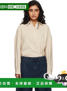 1h可退 潮奢 Lemaire 女士 驼色 Straight Collar Twisted 衬衫 S