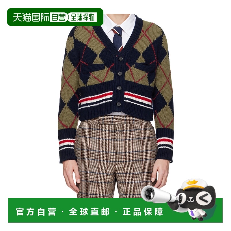 1h可退 THOM BROWNE 男士针织衫 MKC617AY1029415 AW2025羊毛开衫