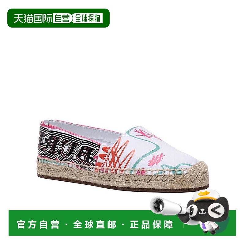 1h可退 BURBERRY 女士休闲鞋 40665021 SS2018 花色 徽标涂鸦平底