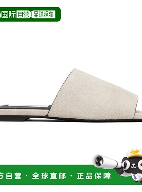 1h可退 潮奢 TOTÊME 女士 灰色 Velour-Leather Bandeau 凉鞋 253