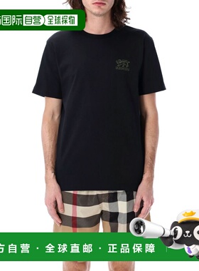 BURBERRY 男士T恤 8102898C2065 SS2025 黑色 Embroidered cotton