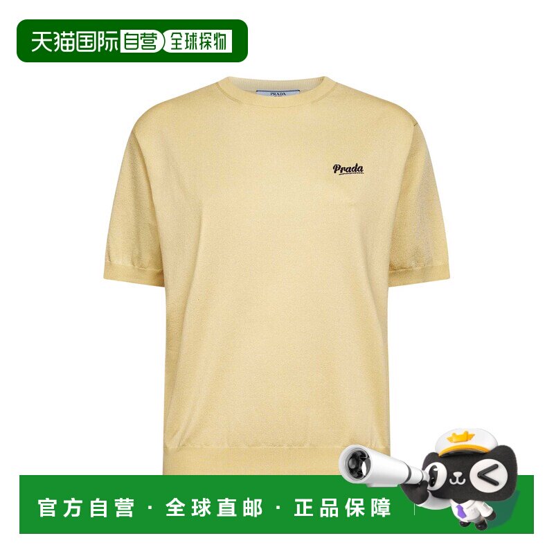 1h可退 PRADA 女士T恤 P24B3DOOO19DAF05BN SS2026 黄色