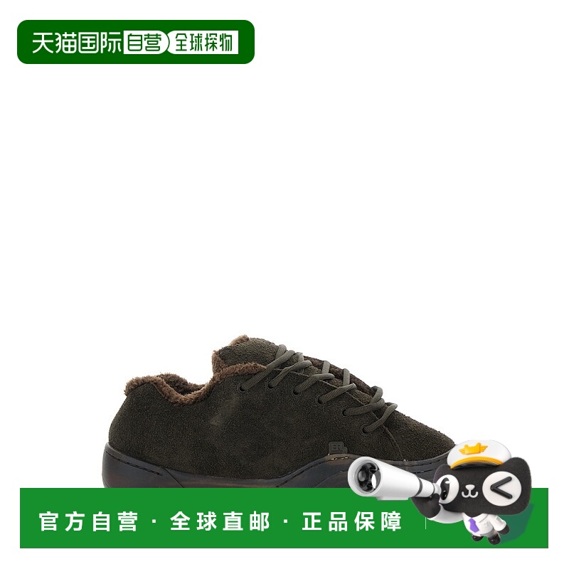 1h可退 潮奢 ERL 男士 'Vamp Skate' Front 棕色徽标天鹅绒低帮运