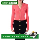 BALMAIN AW2025粉红色长袖 女士针织毛衣 FF1KL245KI504PG针织衫