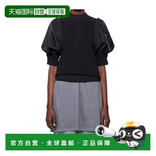 女士针织毛衣 拼接罗纹针织衫 2407384001 黑色 AW2024 SACAI