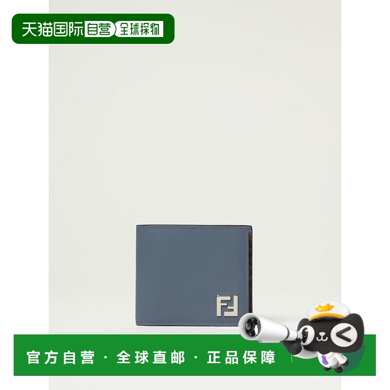 1h可退 FENDI 男士钱包 7M0356AFF2F1SCC AW2025 蓝色 Leather An