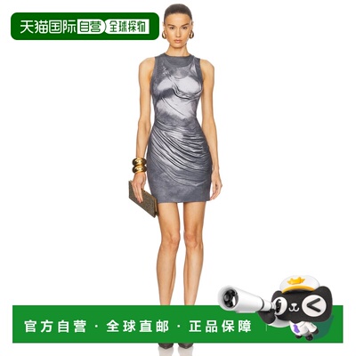 1h可退 潮奢 Balmain 巴尔曼 女士 Strass 垂褶立体错视画连衣裙