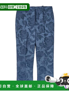 KENZO 女士休闲裤 FF52PA0939JG67 SS2025 蓝色 腰带袢休闲裤