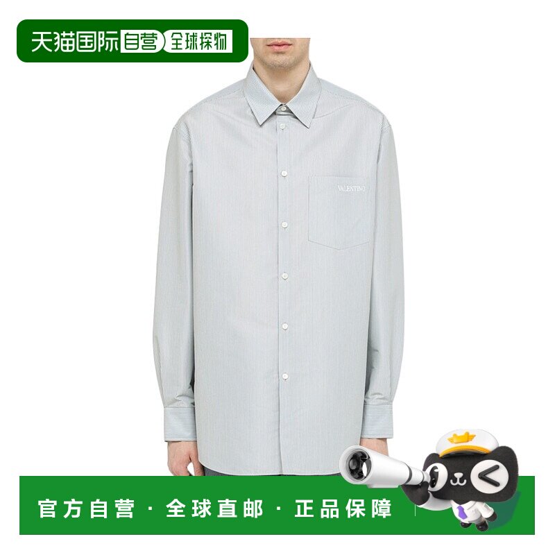 VALENTINO 男士衬衫 2V3ABK8590VUVQ SS2023 白色 徽标长袖衬衫