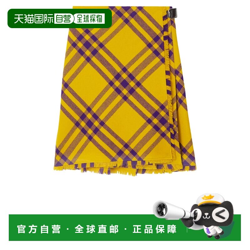 Burberry 巴宝莉 女士 格纹羊毛裙子短褶裙 8077198
