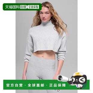 yoga 女款 纯色高领绞花短款 针织衫 w3910rEspresso 宽松长袖 alo