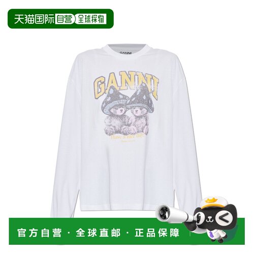 GANNI 女士T恤 A105030411026151 AW2026 白色 T-shirt with colo