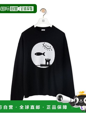 LOEWE 女士针织毛衣 S359Y14K291100 AW2021 黑色 嵌花羊毛套衫