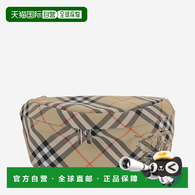 1h可退 BURBERRY 男士单肩包 8091780SAND SS2025 红色 Check wai