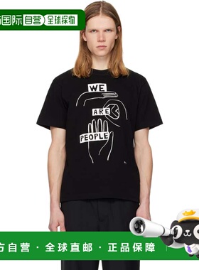 1h可退 潮奢 Sacai 男士 黑色 geoff sacai 系列印花 T 恤 260112