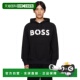 波士 男士 Relaxed 1h可退 黑色 BOSS Large Fit 潮奢 Logo 连帽