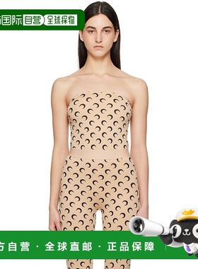 1h可退 潮奢 Marine Serre 女士 驼色 Moon Printed Jersey Secon