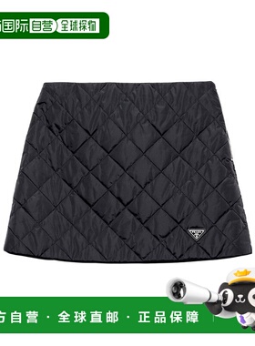 PRADA 女士半身裙 21X9691WQ9F0008 AW2025 黑色菱形格短裙 A字裙