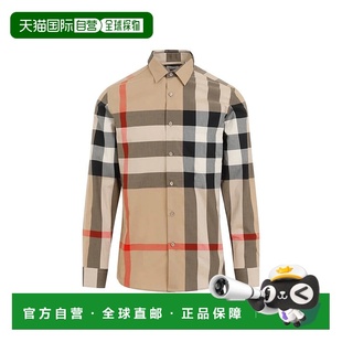 80714457028 衬衫 SS2025 浅棕色 Shirt BURBERRY Burberry 男士