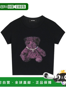 WE11DONE 女士T恤 WDTT025754WBK SS2025 黑色 短袖T恤