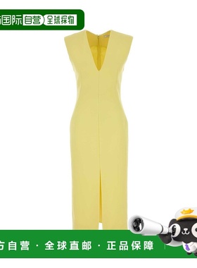 1h可退 潮奢 Givenchy 纪梵希 女士 黄色弹力绉纱连衣裙 BW22LH16