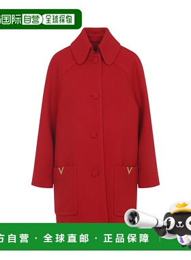 1h可退 潮奢 valentino 华伦天奴 女士 红色初剪羊毛大衣 7B0CA3Z