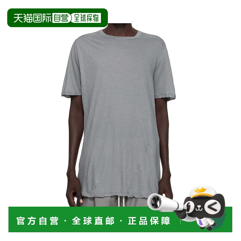 1h可退 RICK OWENS 男士T恤 RU02E1264UC06 AW2025 灰色 短袖 T