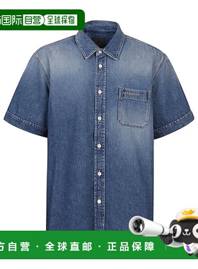 1h可退 潮奢 Givenchy 纪梵希 男士 蓝色褪色牛仔衬衫 BM60ZZ5Y99