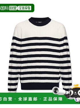 BALMAIN 男士针织毛衣  SS2025 EH1KD106KI01GCR白色针织衫