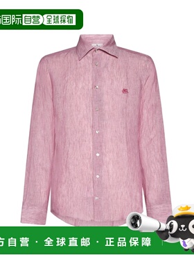 1h可退 ETRO 男士衬衫 MRIB000299TU3D6F0663 SS2025 粉红色亚麻