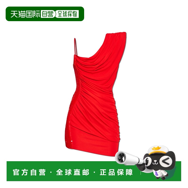 1h可退 BALMAIN 女士连衣裙 EF0R5108MH013CH SS2025 红色 不对称