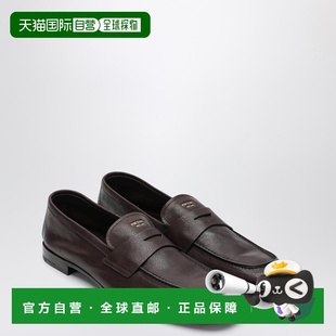 潮奢 深褐色皮质乐福鞋 Prada 男士 2DF090X0003AC 普拉达 1h可退