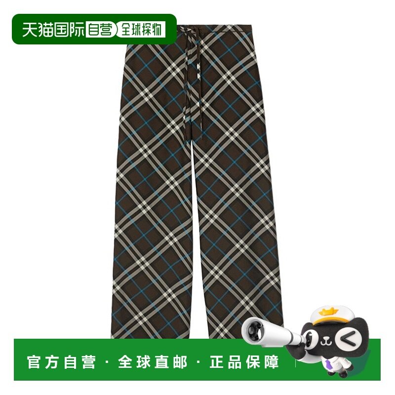 BURBERRY 女士休闲裤 80951661 SS2025 白色 格纹长裤阔腿裤,女装/女士精品,休闲裤,淘宝优惠券,粉丝福利购,淘宝优惠卷