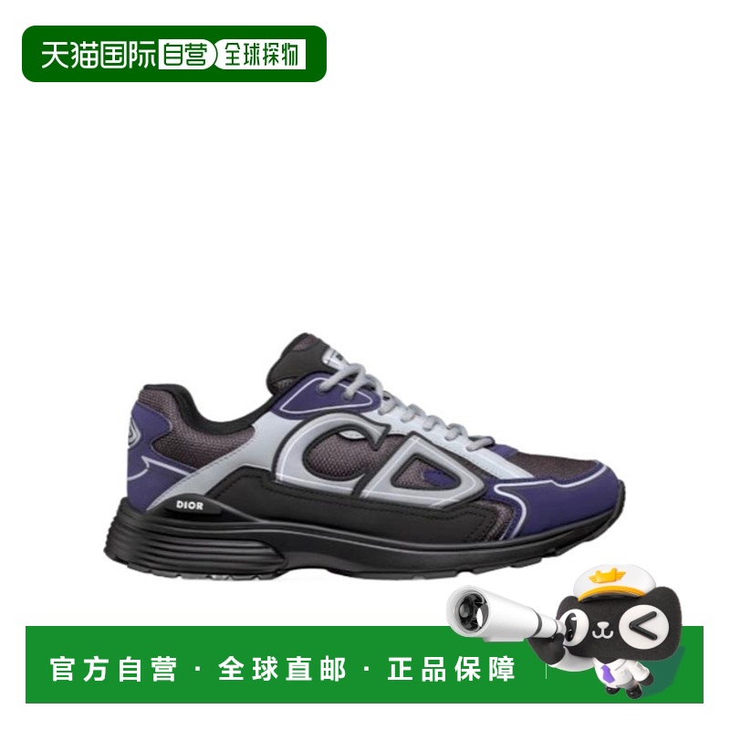 1h可退 DIOR 男士运动鞋 3SN279ZRBH857 SS2025 黑色 徽标圆头运