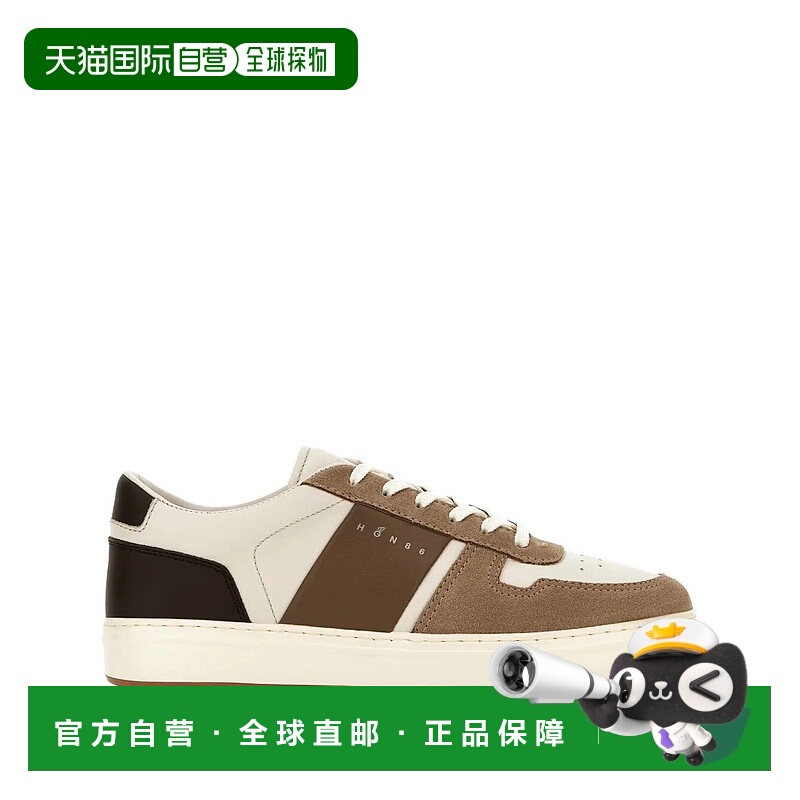 1h可退 HOGAN 男士休闲鞋 HXM6680FL30UHC0BAX AW2025 卡其色