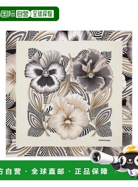 潮奢 Salvatore Ferragamo 菲拉格慕 女士 BREZZA 印花真丝围巾 3